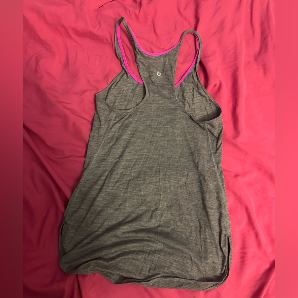 lululemon athletica Charcoal Tank with Magenta Trim - Picture 2 of 3